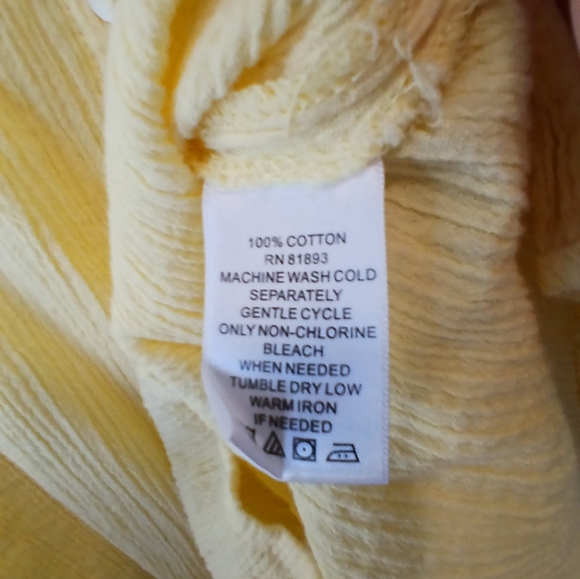 Denim & Co women's 2X butter yellow button down top casual, office wear, spring - Picture 5 of 7